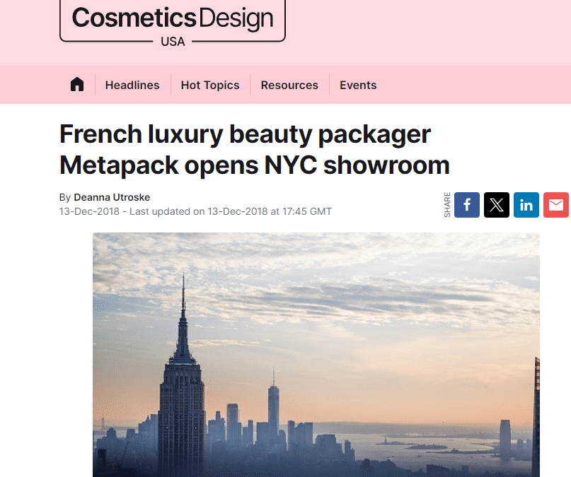 French luxury beauty packager Metapack opens NYC showroom